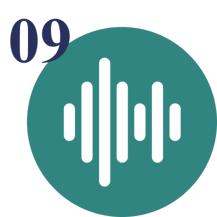 Number 9 and an image representing brain rhythms Number 9 and an image representing brain rhythms